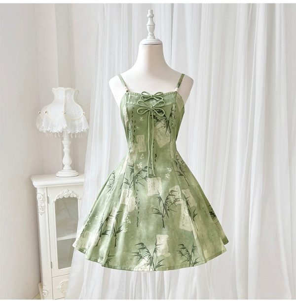 【Whisper of Bamboo】 Sweet Hanfu-Inspired Dress – Modern Chinese Style with Camisole Design - Image 19