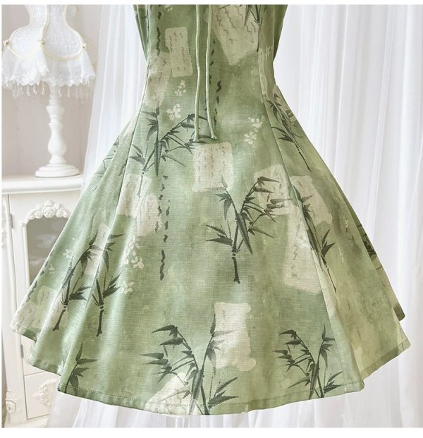 【Whisper of Bamboo】 Sweet Hanfu-Inspired Dress – Modern Chinese Style with Camisole Design - Image 23