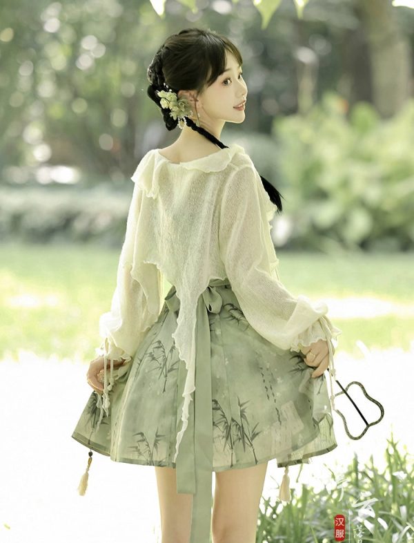 【Whisper of Bamboo】 Sweet Hanfu-Inspired Dress – Modern Chinese Style with Camisole Design - Image 16