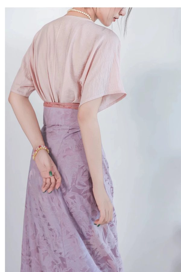 [Seventy-two soot] Green glaze dyed short-sleeved version, Tang Beizi Hanfu broken skirt, spring and summer women's daily commute - Image 12