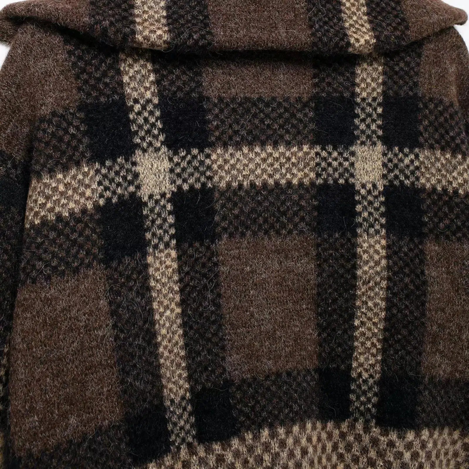 Plaid Zippered Coat - Image 4